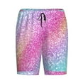 thumbnail image 1 of Rocae Fun Rainbow Pink for Men's Soft Sleep Pajama Shorts, Waistband and Pockets, 1 of 9