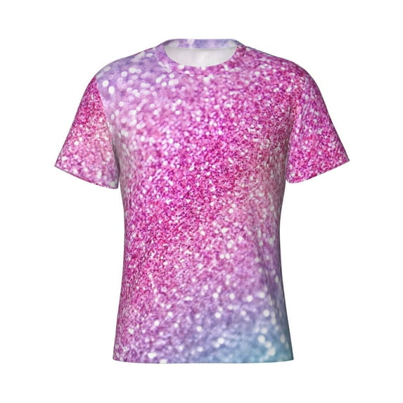 Rocae Fun Rainbow for Men's Moisture-Wicking Crew Tee - T-Shirt for Sports, Outdoor Activities, and Casual WearLarge