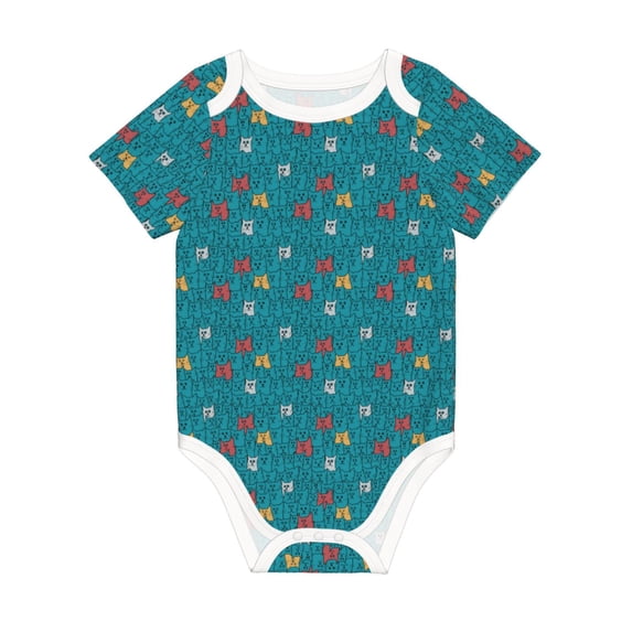 Rocae Funny Cat Blue for Baby Climbing Clothes Soft Baby Romper for Active Infants Comfortable and Breathable Crawling Jumpsuit Unisex Baby Outfit 6 Months