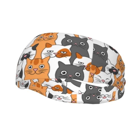 Rocae Funny Cats for Sweatbands Sports Headband for Men and Women,Fashion Sweat Bands Headbands for Running,Cycling,Football, Yoga, Fitness