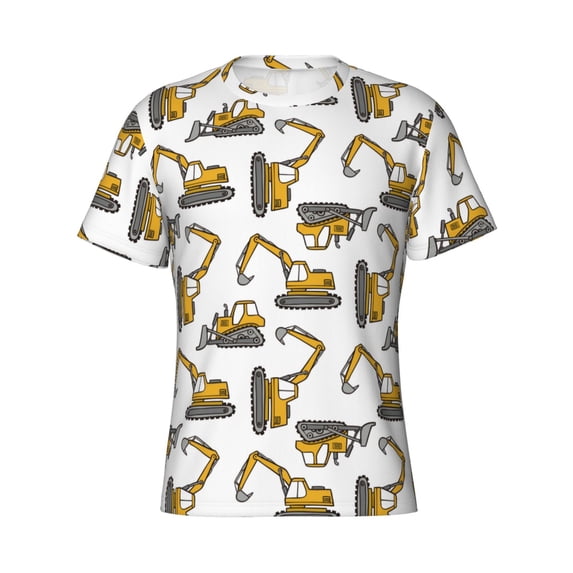 Rocae Funny Excavator for Men's Moisture-Wicking Crew Tee - T-Shirt for Sports, Outdoor Activities, and Casual WearX-Large