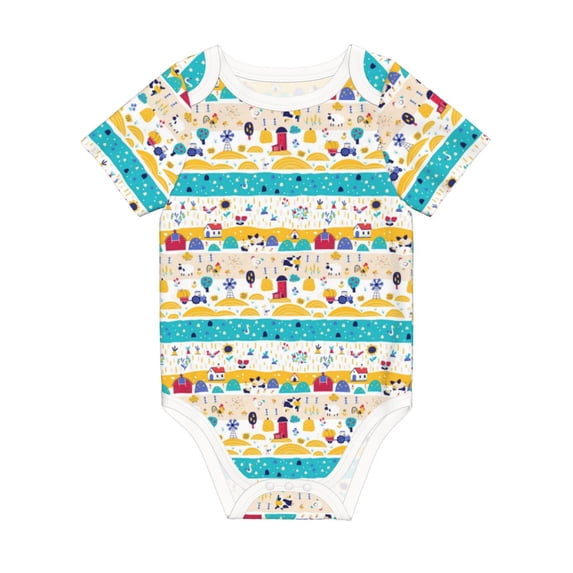 Rocae Funny Farm for Baby Climbing Clothes Soft Baby Romper for Active Infants Comfortable and Breathable Crawling Jumpsuit Unisex Baby Outfit 12 Months