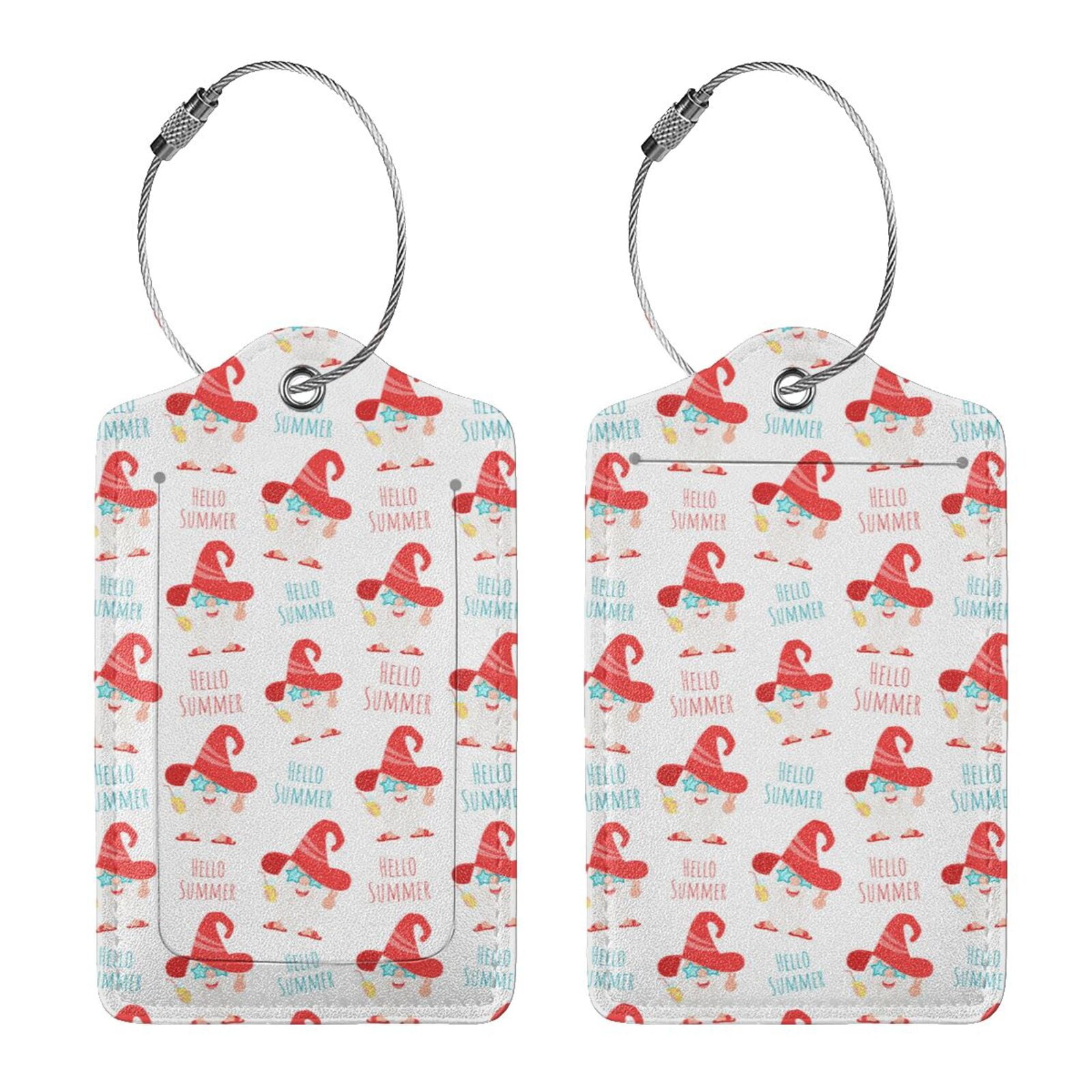 Rocae Funny Gnomes for Leather Luggage Baggage Tags ID Label Privacy