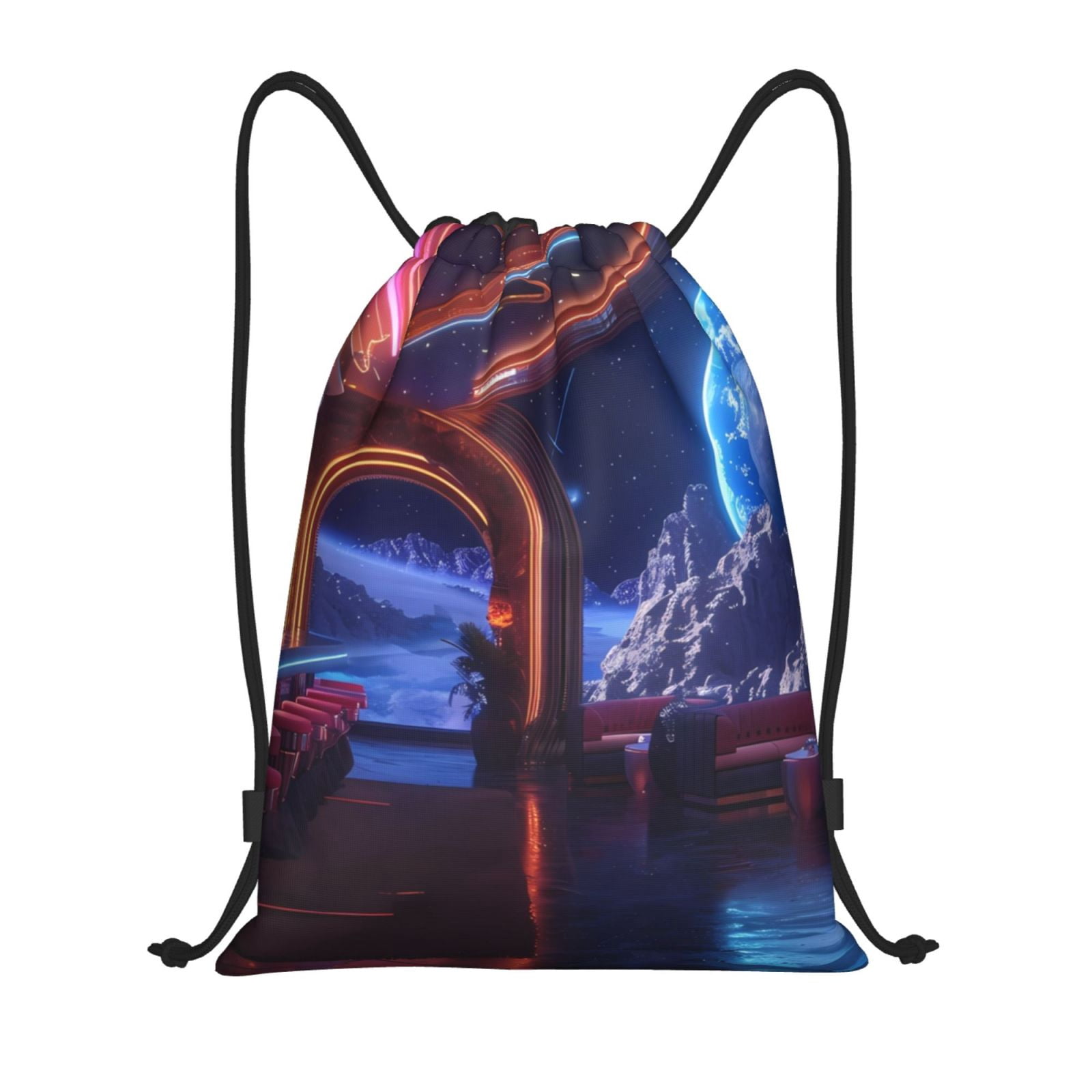 Urban Backwoods Radioactive Face Drawstring Gym Sack - 100% Cotton Backpack Bag For Sports & Travel