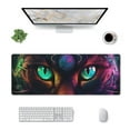 thumbnail image 1 of Rocae Futuristic Cat Warrior for Gaming Mouse Pad, Mouse Pad Large, Office Computer Keyboard Mousepad, Keyboard and Mouse Pad with Stitched Edges,31.5 x 11.8 in, 1 of 5