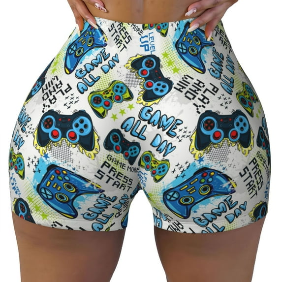 Rocae Game All Day for Women's Quick-Dry Running Shorts,Ladies Active Athletic Apparel Yoga Workout Gym Running Volleyball Spandex Shorts Large