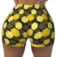 thumbnail image 1 of Rocae Geometric Pattern with Bee for Women's Quick-Dry Running Shorts,Ladies Active Athletic Apparel Yoga Workout Gym Running Volleyball Spandex Shorts Small, 1 of 9