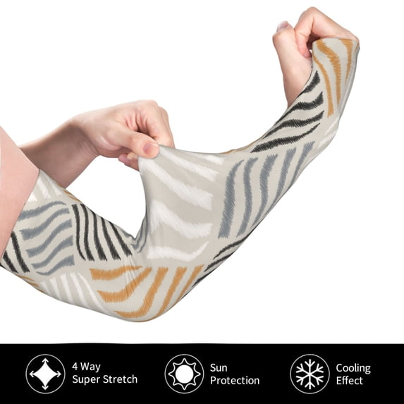 Rocae Geometric for Sports Cooling Arm Compression Sleeves for Men Women Teenager,Breathable,Outdoor Essentials Sun Protection Arm Sleeves