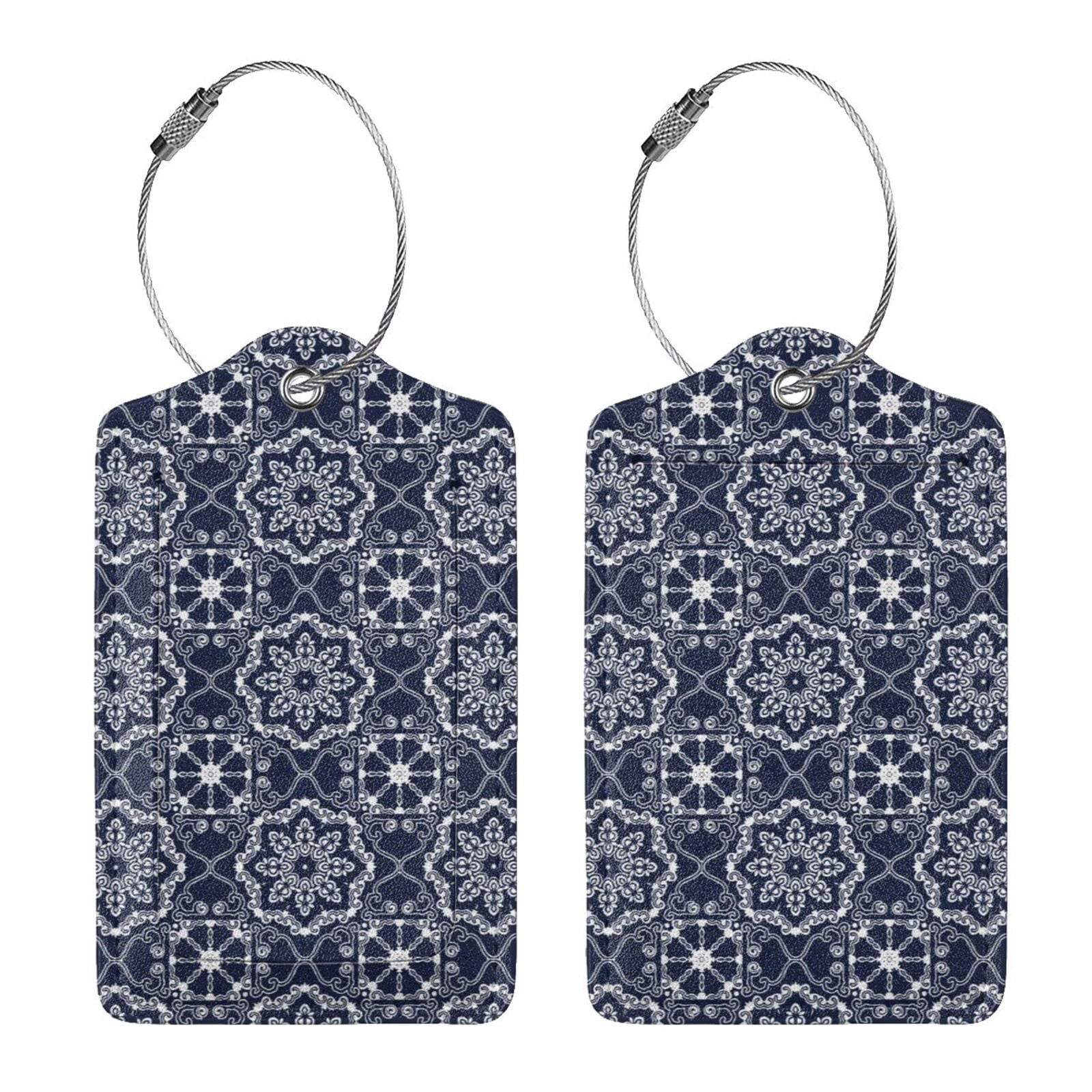 Rocae Geometry Flower for Leather Luggage Baggage Tags ID Label Privacy ...