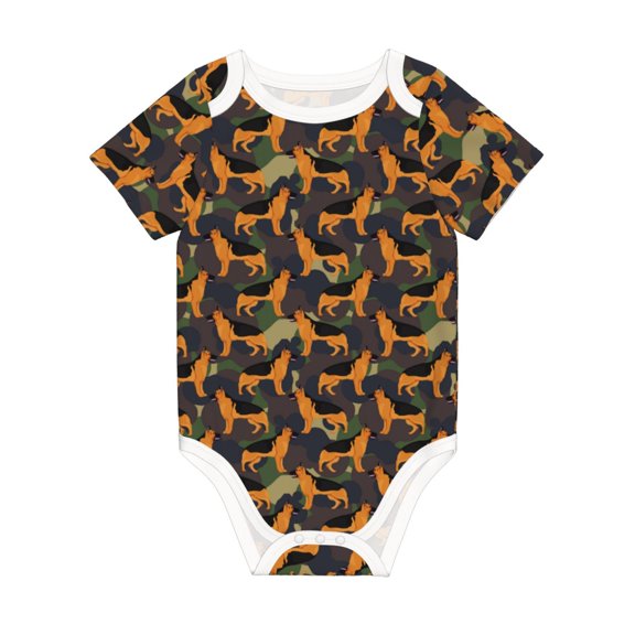 Rocae German Shepherd Dog for Baby Climbing Clothes Soft Baby Romper for Active Infants Comfortable and Breathable Crawling Jumpsuit Unisex Baby Outfit 18 Months