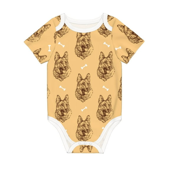 Rocae German Shepherd Dog for Baby Climbing Clothes Soft Baby Romper for Active Infants Comfortable and Breathable Crawling Jumpsuit Unisex Baby Outfit 2 Years