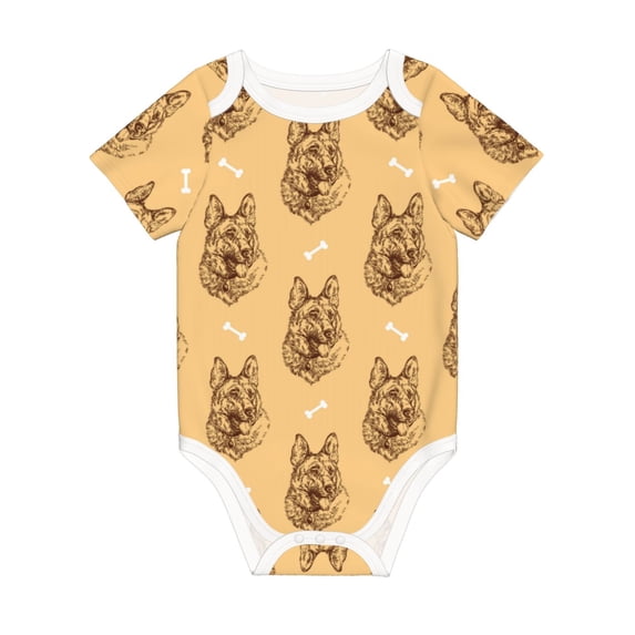 Rocae German Shepherd Dog for Baby Climbing Clothes Soft Baby Romper for Active Infants Comfortable and Breathable Crawling Jumpsuit Unisex Baby Outfit 9M