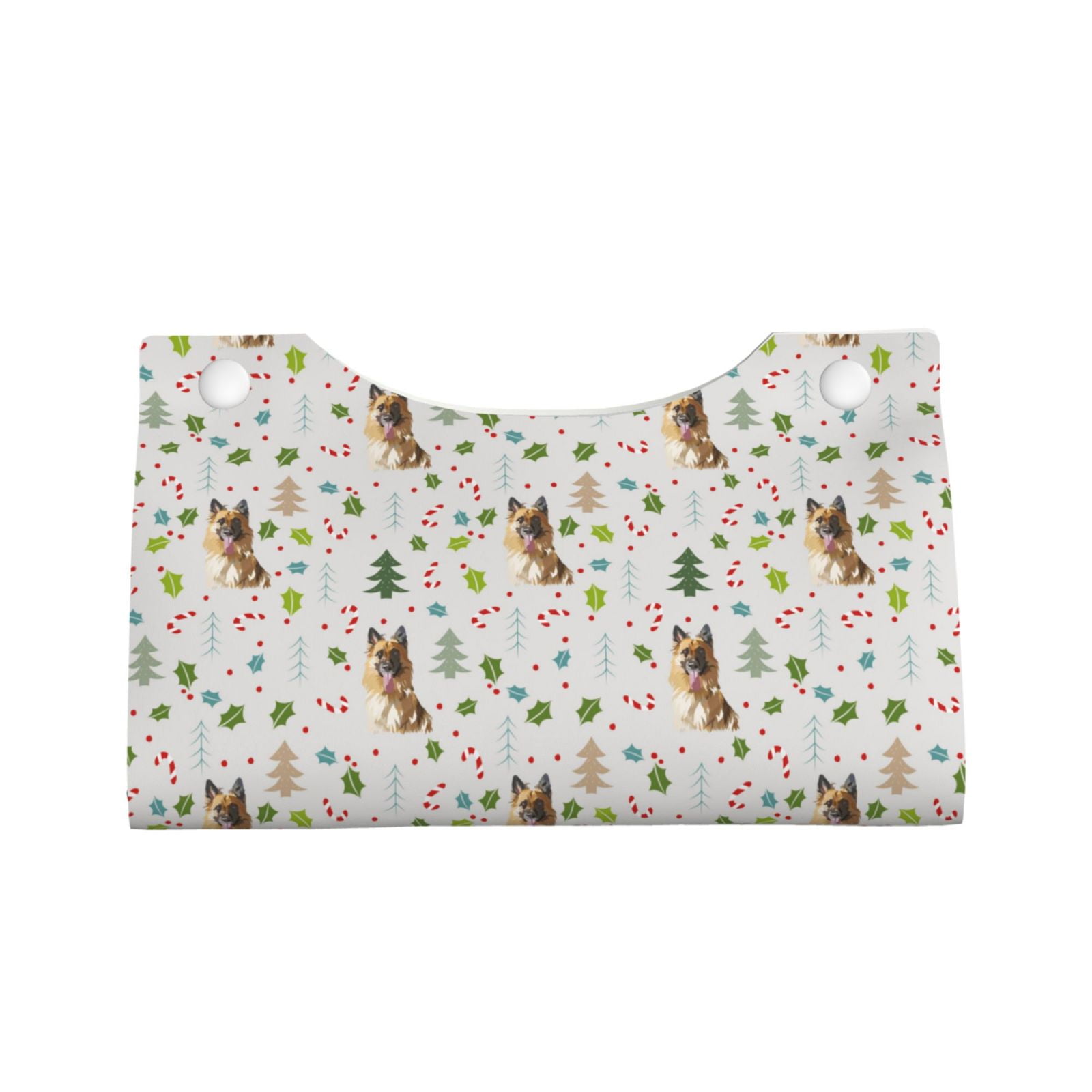 Rocae German Shepherd Dog Print Long Tissue Box Lid Durable Leather