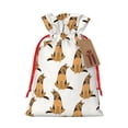 thumbnail image 1 of Rocae German Shepherd Dog for Christmas Drawstring Linen Gift Bag with Drawstrings Treat Bag Goody Present Bags for Christmas Party Favor-Medium, 1 of 9
