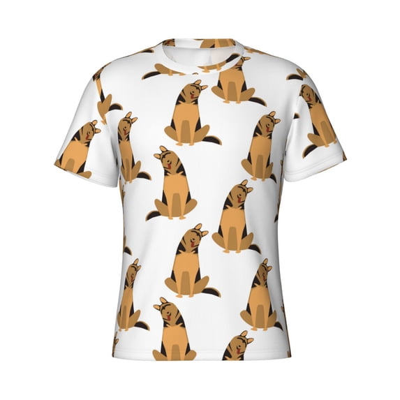 Rocae German Shepherd Dog for Men's Moisture-Wicking Crew Tee - T-Shirt for Sports, Outdoor Activities, and Casual WearXX-Large