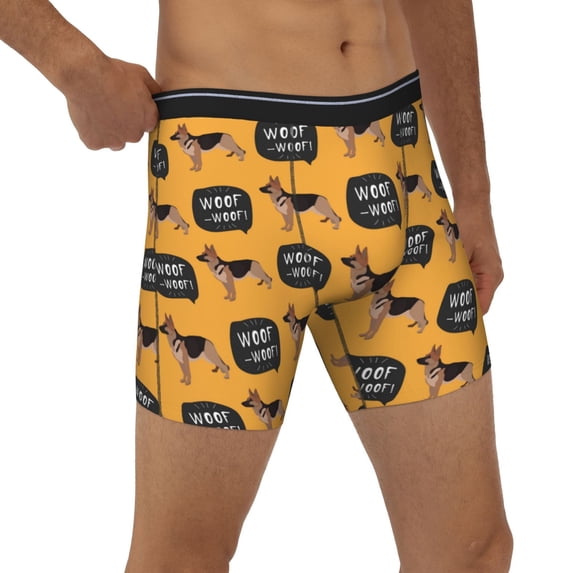 Rocae German Shepherd Woof for Stretch Moisture-Wicking Underwear,Men's Underwear Boxer Briefs Small