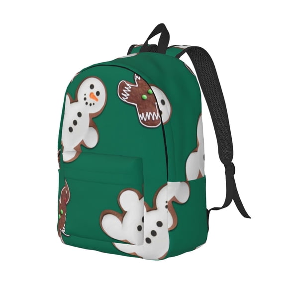 Rocae Gingerbread Snowman Cookies for Durable Canvas Backpack Leisure Large Bag Travel Rucksack Multi-function Backpack Medium