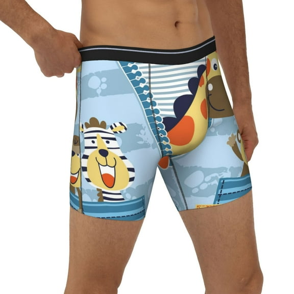 Rocae Giraffe Come Out From Zipper for Stretch Moisture-Wicking Underwear,Men's Underwear Boxer Briefs X-Large