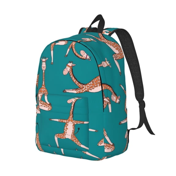 Rocae Giraffes Doing Various Yoga for Durable Canvas Backpack Leisure Large Bag Travel Rucksack Multi-function Backpack Medium