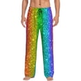 thumbnail image 1 of Rocae Glitter Rainbow Mens Pajama Pants Pj Pants Mens Lounge Pants-Large, 1 of 6