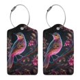thumbnail image 1 of Rocae Glowing Leaf Bird for Leather Luggage Baggage Tags ID Label Privacy Cover ID Label with Stainless Steel Loop and Address Card, 1 of 5