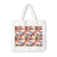 thumbnail image 1 of Rocae Gnomes Books Tea Cups or Plush Underarm Bag White Furry Purse Handbag for Autumn and Winter, 1 of 7
