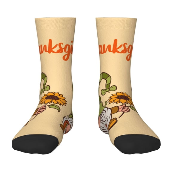 Rocae Gnomes Happy Thanksgiving for Girls Boys Crew Socks,Children's Socks, Kids Socks, Toddler Socks: Daily Wear with Kids School Uniform