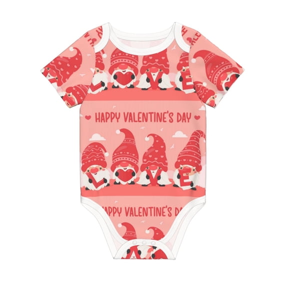 Rocae Gnomes Hold The Letters LOVE for Baby Climbing Clothes Soft Baby Romper for Active Infants Comfortable and Breathable Crawling Jumpsuit Unisex Baby Outfit