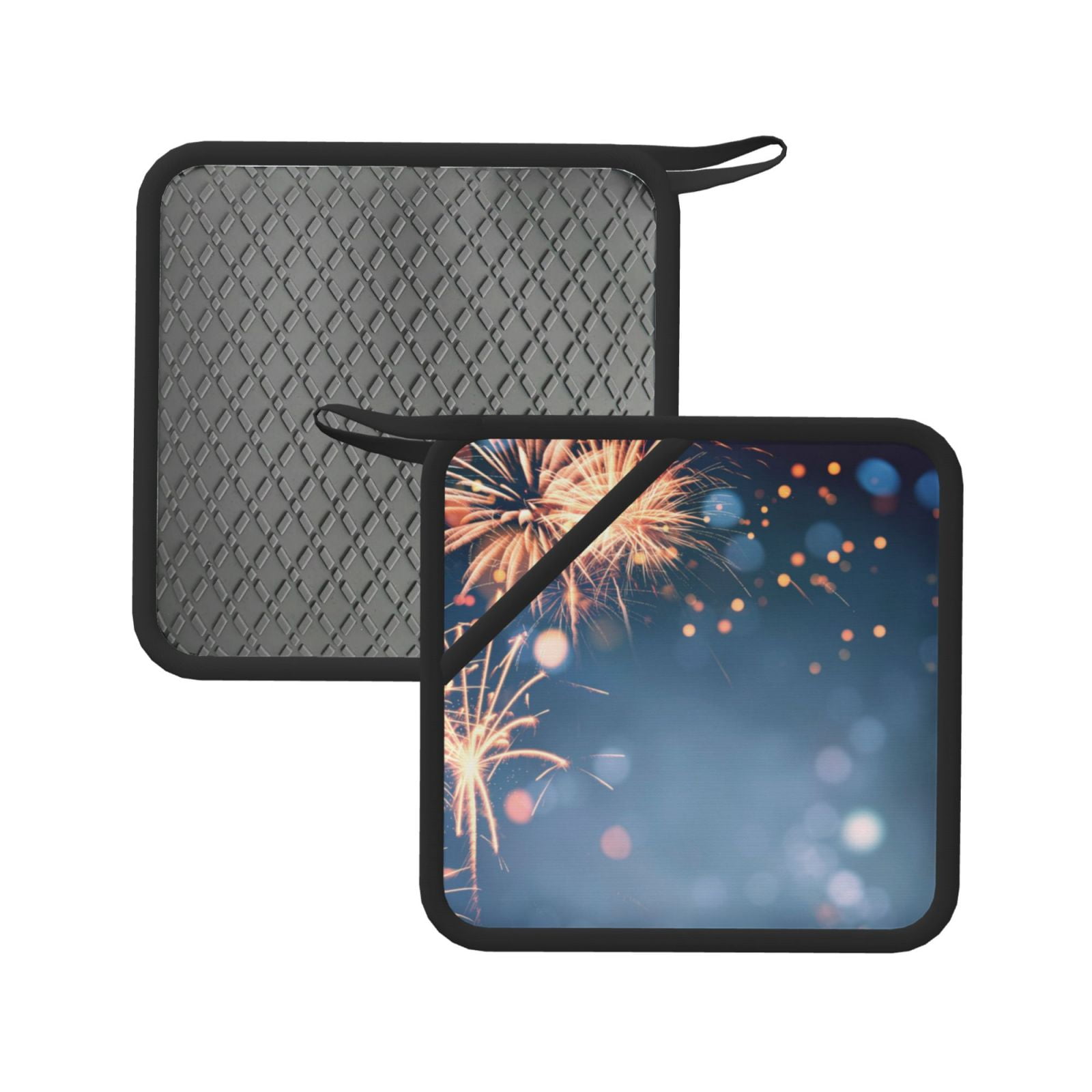Rocae Gold And Blue Fireworks for Square Silicone Anti-scalding Mat ...