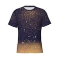 thumbnail image 1 of Rocae Gold Black Glitter for Men's Moisture-Wicking Crew Tee - T-Shirt for Sports, Outdoor Activities, and Casual WearLarge, 1 of 9
