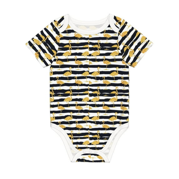 Rocae Gold Flamingo for Baby Climbing Clothes Soft Baby Romper for Active Infants Comfortable and Breathable Crawling Jumpsuit Unisex Baby Outfit 3 Months