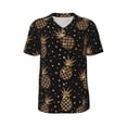 thumbnail image 1 of Rocae Gold Glitter Pineapples for Breathable Men's Baseball T-Shirt Fashionable Casual Baseball Jersey, Moisture-wicking Sportswear Small, 1 of 9