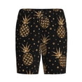 thumbnail image 1 of Rocae Gold Glitter Pineapples for Men's Soft Sleep Pajama Shorts, Waistband and Pockets, 1 of 9