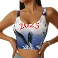 thumbnail image 1 of Rocae Gold Glitter Shining In Light With 2025 for Sports Bra for Women Sports Vest Women's Workout Tank Top Athletic Tank Tops-Small, 1 of 8