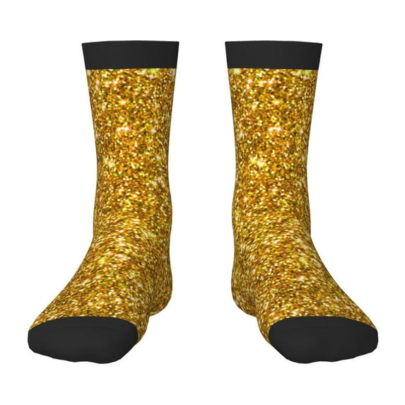 Rocae Gold Glitter for Girls Boys Crew Socks,Children's Socks, Kids Socks, Toddler Socks: Daily Wear with Kids School Uniform
