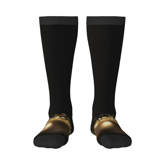 Rocae Gold Glittering Stars for Novelty Casual compression Socks For Women Men Contrast Color Stockings