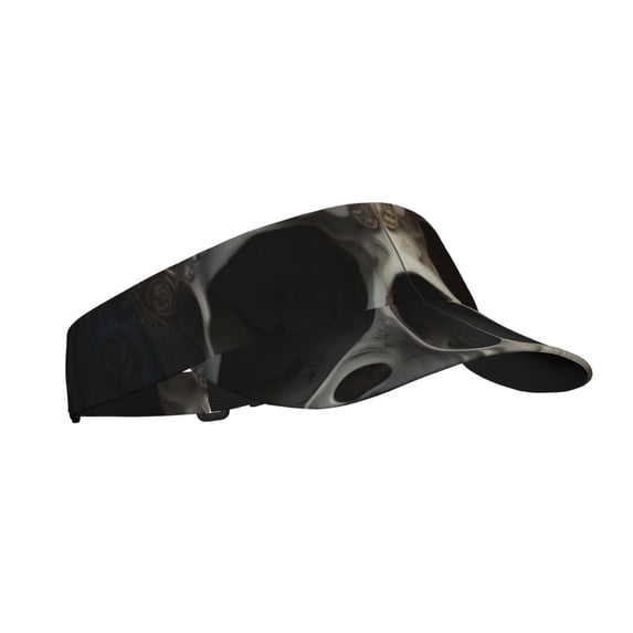 Rocae Gold Pattern Skull for Sport Sun Visor Hats Adjustable Empty Top Baseball Cap Cotton Ball Caps for Women and Men