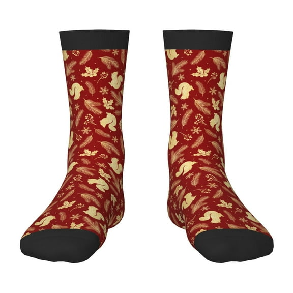 Rocae Golden Squirrels Holiday for Girls Boys Crew Socks,Children's Socks, Kids Socks, Toddler Socks: Daily Wear with Kids School Uniform