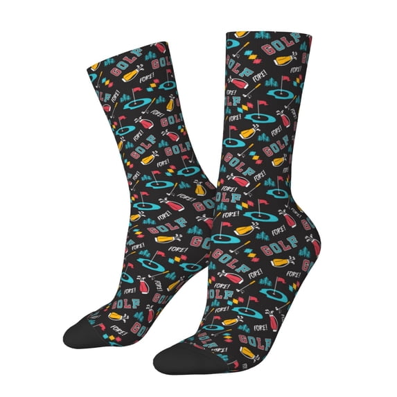 Rocae Golf Accessories for Adult Socks Casual Athletic Stretchy Loose Socks for Women Men Non-Slip Middle Tube Socks