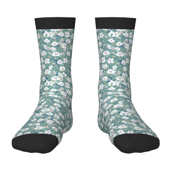 Rocae Gouache Flowers for Girls Boys Crew Socks,Children's Socks, Kids Socks, Toddler Socks: Daily Wear with Kids School Uniform