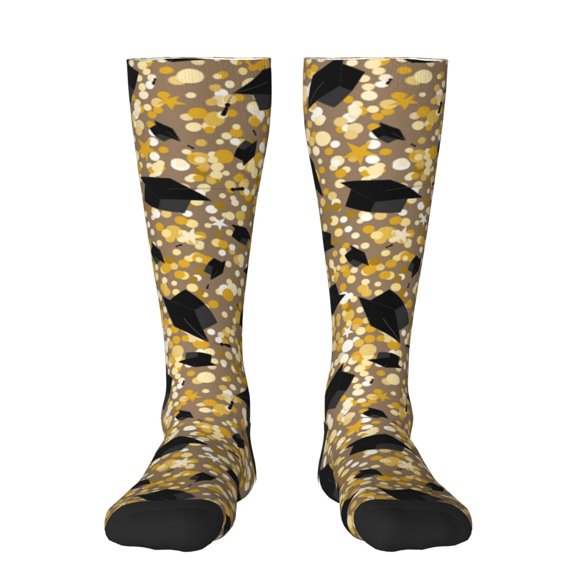 Rocae Graduation Hats3 for Novelty Casual compression Socks For Women Men Contrast Color Stockings
