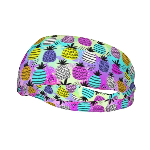 Rocae Graffiti Pineapples for Sweatbands Sports Headband for Men and Women,Fashion Sweat Bands Headbands for Running,Cycling,Football, Yoga, Fitness