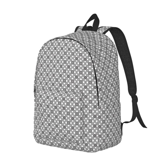 Rocae Gray Plaid for Durable Canvas Backpack Leisure Large Bag Travel Rucksack Multi-function Backpack Medium