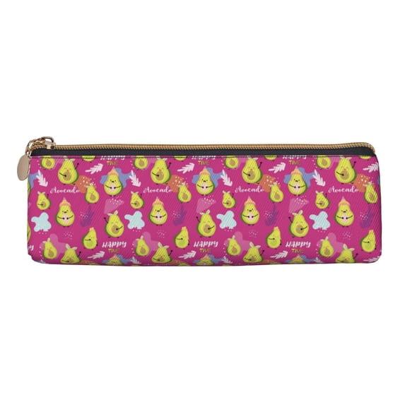 Rocae Green Avocado for Leather Pencil Case - Zippered Pen Case Stationery Bag Zipper Pouch Pencil Holder For Men Women Businessmen And Artists