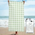 Rocae Green Checkboard Print Lightweight and Quick Drying Towels Bath