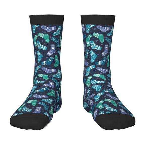 Rocae Green Christmas Print Socks for Girls Boys Crew Socks,Children's Socks, Kids Socks, Toddler Socks: Daily Wear with Kids School Uniform