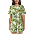 thumbnail image 1 of Rocae Green Hawaii Palms for Two Piece Sleepwear Pajamas Sets for Women Soft Short-Sleeved Pjs with Lounge Shorts Small, 1 of 1