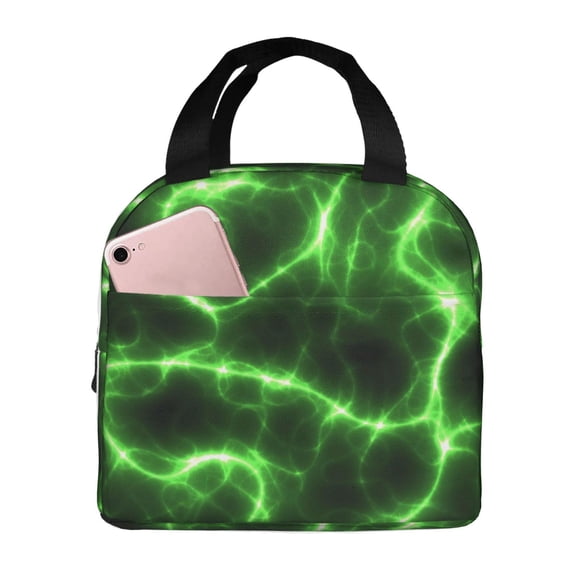 Rocae Green Lightning for Insulated Lunch Bag for Women Men,Large Lunch Box for Work School Picnic Hiking Daytrip