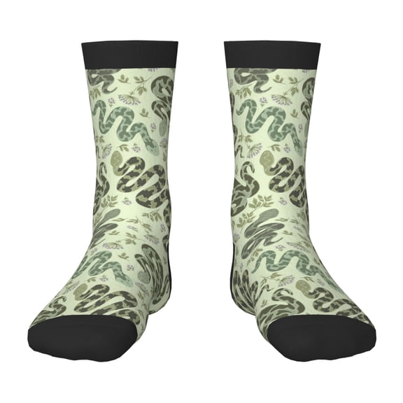 Rocae Green Snake for Girls Boys Crew Socks,Children's Socks, Kids Socks, Toddler Socks: Daily Wear with Kids School Uniform