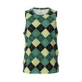 thumbnail image 1 of Rocae Green Squares for Men's Basketball Jersey Lightweight and Breathable Athletic Tank Top,Quick-Drying Sports Jersey Small, 1 of 9